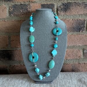 Western Boho Single Strand Turquoise Stone Necklace